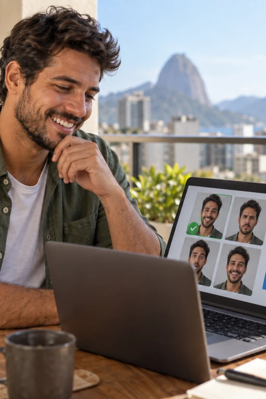 medidor de beleza com análise de expressões faciais — exemplo criado na Avalia Foto