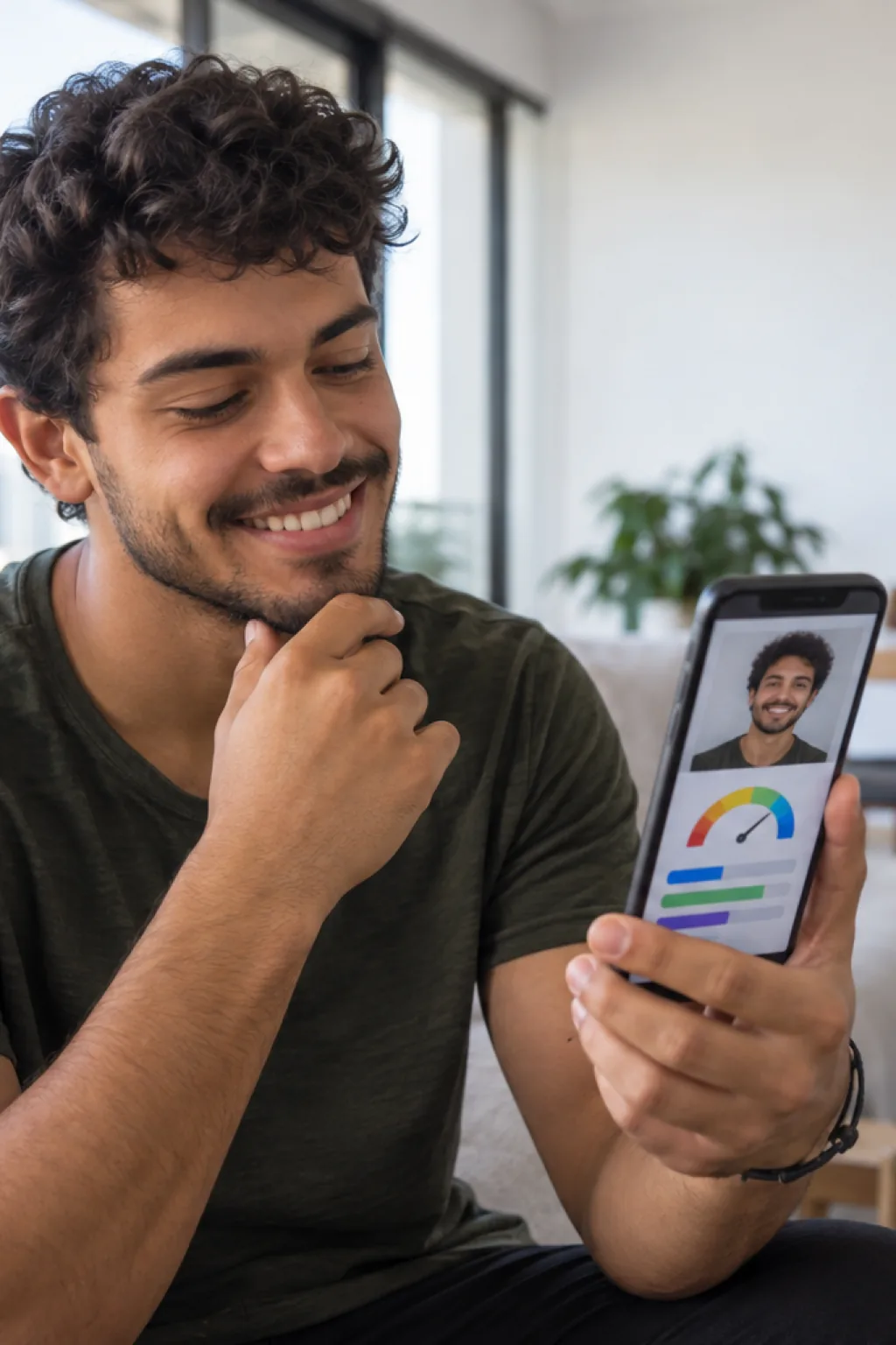 medidor de beleza com análise do formato do nariz — exemplo criado na Avalia Foto