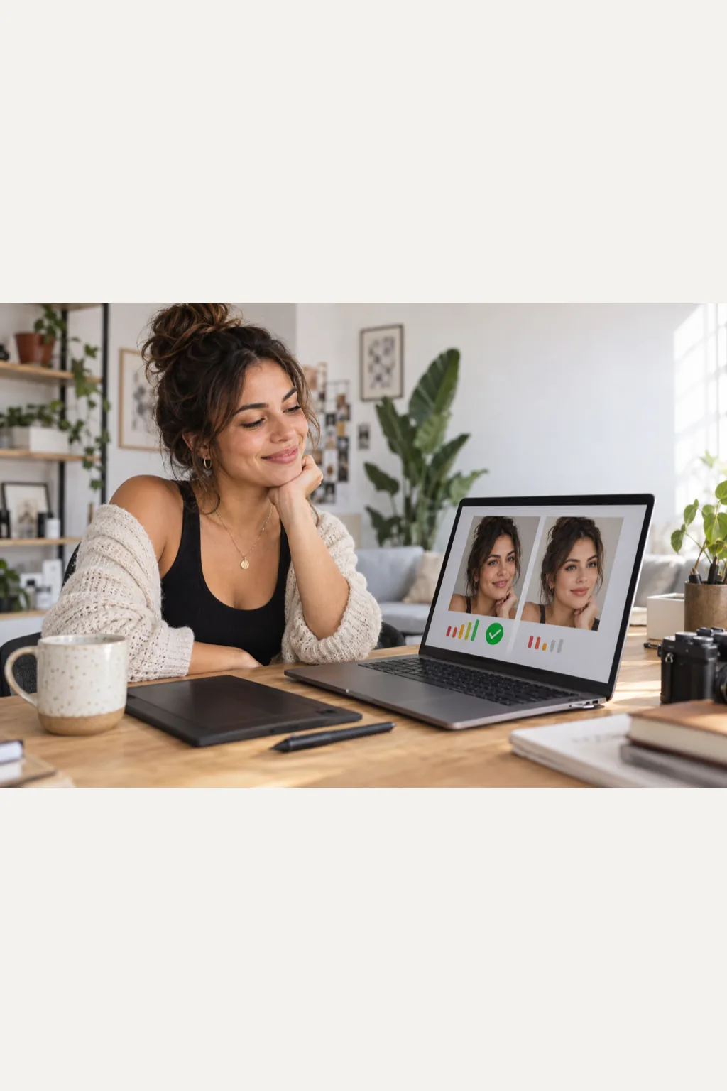 medidor de beleza como o Fotor — exemplo criado na Avalia Foto