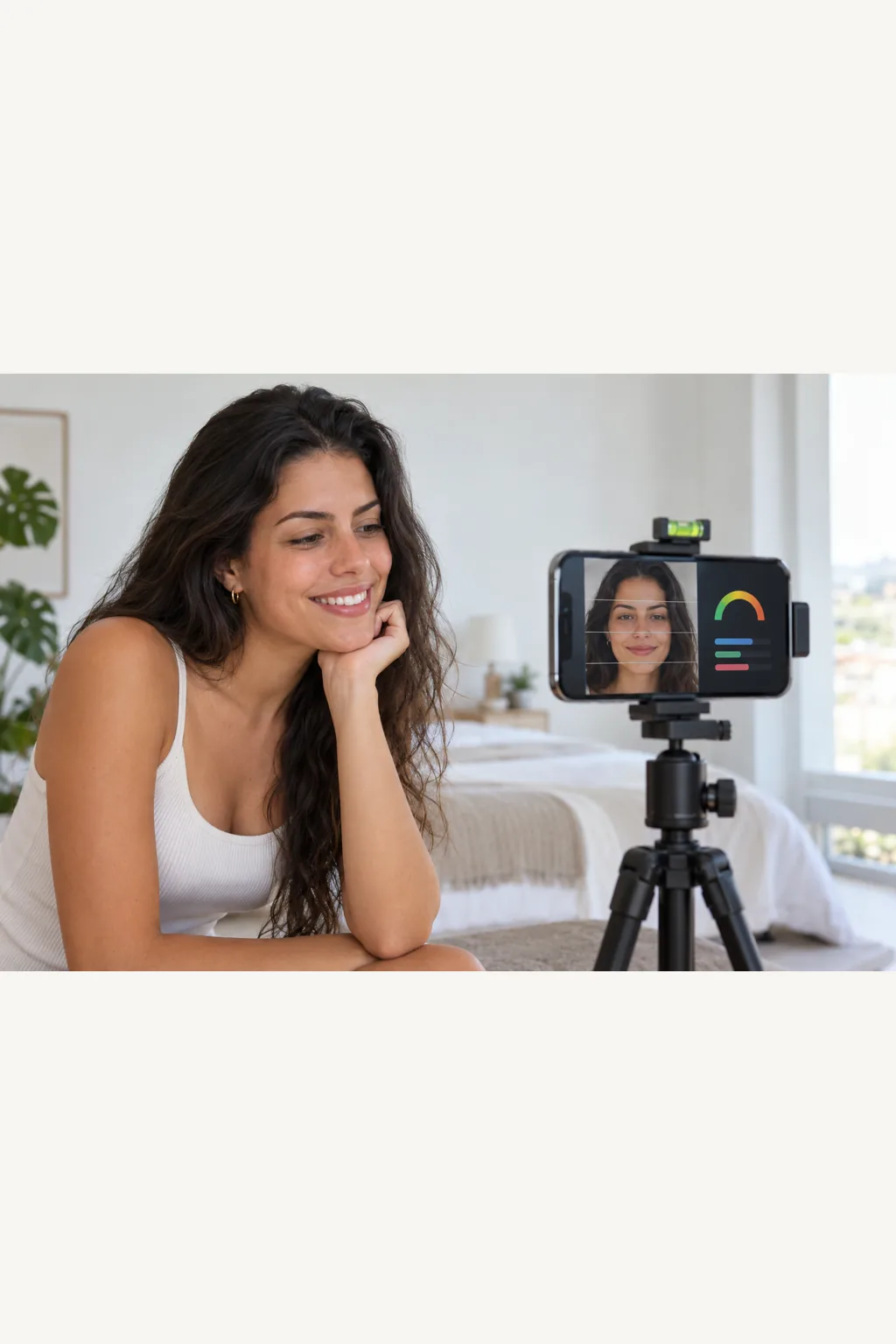 medidor de beleza pela proporção do terço médio facial — exemplo criado na Avalia Foto